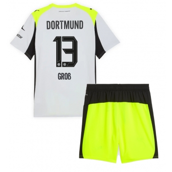 Billige Fotballdrakt Borussia Dortmund Pascal Gross #13 Replika Bortedraktsett Barn 2025-26 Kortermet (med bukser)